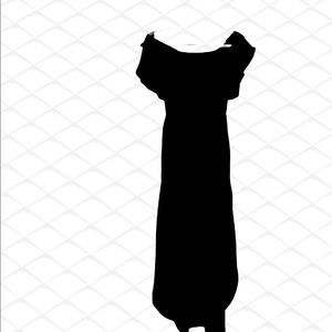 Off the shoulder mid length black dress size medium